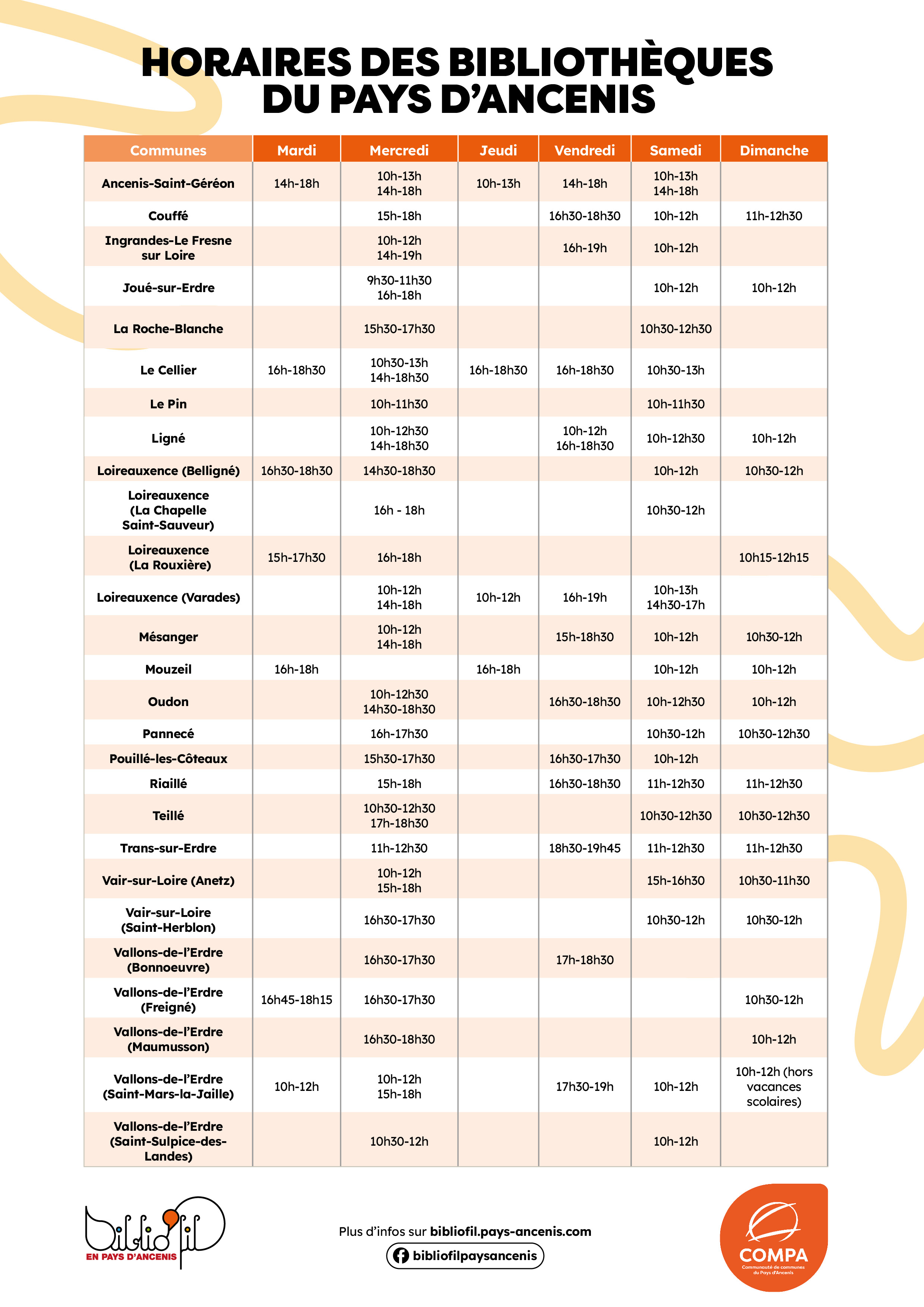 Affiche Horaires NOv24